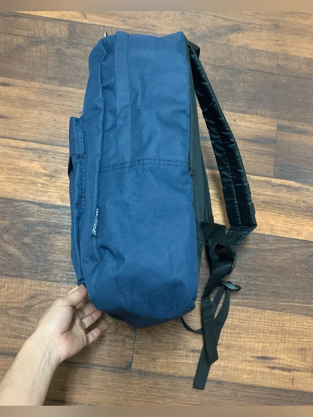 East West U.S.A Simple Student Backpack Navy Blue Unisex